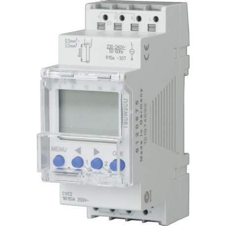 EATON - MOELLER TSDW2CO TSDW2CO 167380 EATON ELECTRIC Series connection digital time switch 2 channels, 7 days, text line, push term..