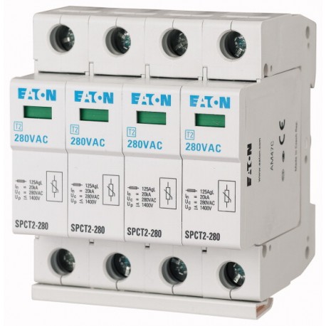 EATON - MOELLER SPCT2-175/4 SPCT2-175/4 167591 EATON ELECTRIC Plug-in surge arresters, 4p, 175VAC, 4x20kA