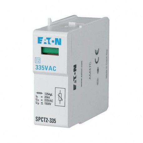 EATON - MOELLER SPCT2-385 SPCT2-385 167602 Y7-167602 EATON ELECTRIC Surge arrester plug-in unit, 385VAC, 20 kA