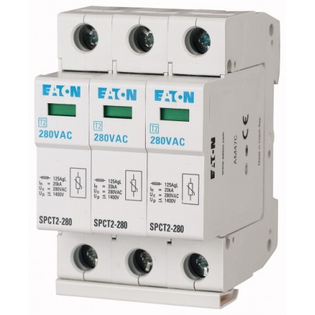 Eaton-moeller SPCT2-580/3 EATON ELECTRIC Plug-in surge arresters, 3p, 580VAC, 3x20kA
