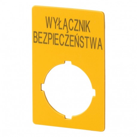 Eaton-moeller M22-XZK1-PL99 Y7-167636 EATON ELECTRIC Label, emergency stop, HxW 50x33mm, yellow, polish