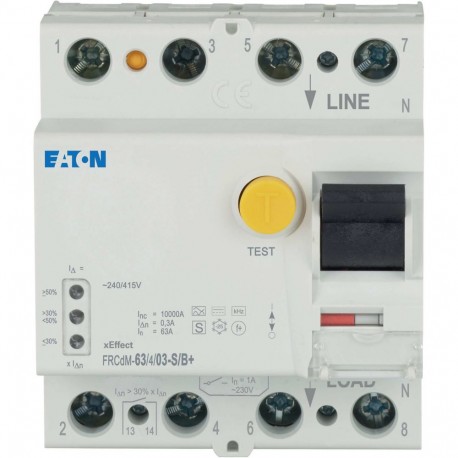 Eaton-moeller FRCDM-63/4/03-S/B+ Y7-167890 EATON ELECTRIC Digital residual current circuit-breaker, 63A, 4p, 300mA,..