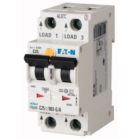 Eaton-moeller FRBDM-B10/2/001-G/A Y7-168294 EATON ELECTRIC RCD/MCB comb. switch, 10A, 10mA, miniature circuit-break..