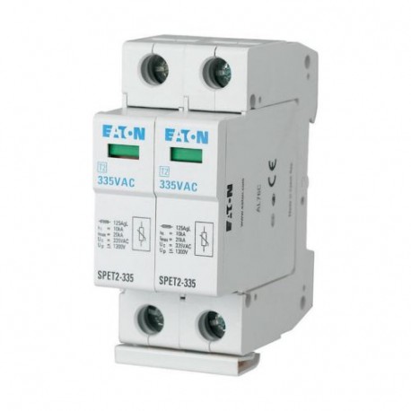 EATON - MOELLER SPET2-335/2 SPET2-335/2 168696 Y7-168696 EATON ELECTRIC Surge arresters complete, 2 p, 335VAC, 4, 5 kA