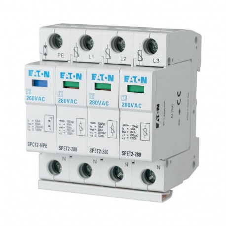 Eaton-moeller SPET2-280/3+NPE Y7-168700 EATON ELECTRIC Surge arresters complete, 3pole+N, 280VAC, 4, 5 kA