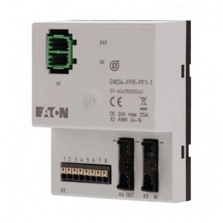 EATON - MOELLER SWD4-FFR-PF1-1 SWD4-FFR-PF1-1 168880 Y7-168880 EATON ELECTRIC Feeder module, SmartWire-DT, supply for contactors/cards of a..