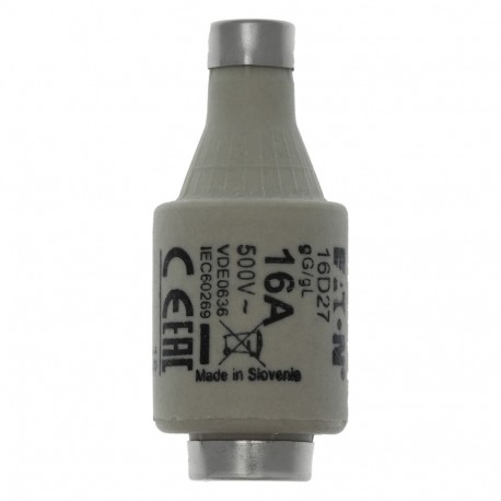 Eaton-moeller FUSE D2 16A 500 VAC T GL/GG E27 EATON ELECTRIC cartridge fuse, BT, 16 A, AC 500 V, D2, gL/gG, IEC, ret..