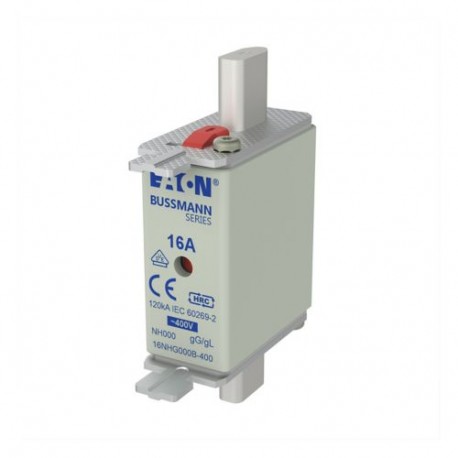 EATON - MOELLER NH FUSE 16A 400V GG/GL SIZE 000 NH FUSE 16A 400V GG/GL SIZE 000 16NHG000B-400 EATON ELECTRIC Fuse-link, LV, 16 A, AC 500 V, NH000, gL/gG, IE..