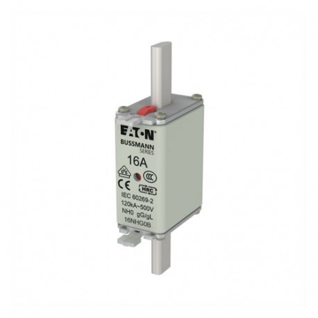 EATON - MOELLER NH FUSE 16A 500V GG/GL SIZE 0 NH FUSE 16A 500V GG/GL SIZE 0 16NHG0B EATON ELECTRIC cartridge fuse, BT 16 a, AC 500 V, NH0, gL/gG, IEC, ind..