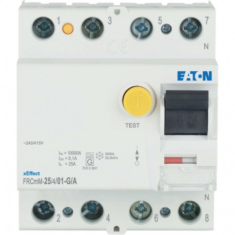 Eaton-moeller FRCMM-25/4/01-G/A Y7-170300 EATON ELECTRIC Residual current circuit breaker (RCCB), 25A, 4p, 100mA, t..