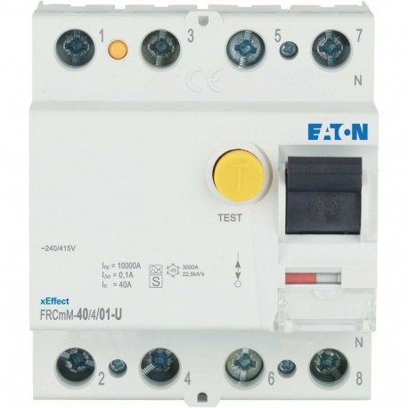 Eaton-moeller FRCMM-40/4/01-U EATON ELECTRIC Residual current circuit breaker (RCCB), 16A, 4p, 100mA, type U