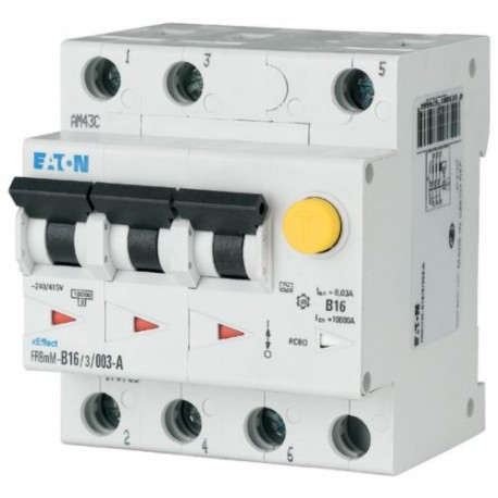 Eaton-moeller FRBMM-D10/3/003-A Y7-170775 EATON ELECTRIC RCD/MCB comb. switch, 10A, 30mA, miniature circuit-breaker..
