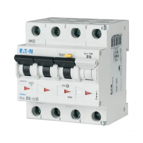 Eaton-moeller FRBM6-C10/3N/03-A Y7-170955 EATON ELECTRIC RCD/MCB comb. switch, 10A, 300mA, miniature circuit-br. ty..