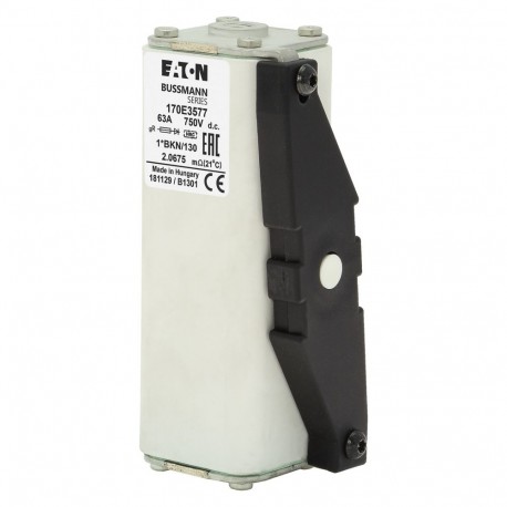 Eaton-moeller FUSE 63A 750V 1*BKN/130 gR DC EATON ELECTRIC Fuse-link, high speed, 63 A, DC 750 V, compact size 1,..