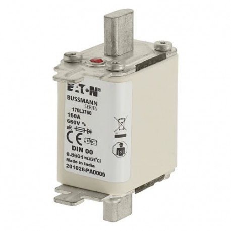 Eaton-moeller FUSE 160A 660V DIN 00 AR EATON ELECTRIC Fuse-link, high speed, 160 A, AC 660 V, DIN 00, 30 x 60 x 7..
