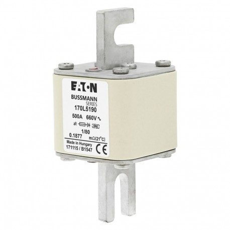 Eaton-moeller FUSE 500A 660V 1/80 AR EATON ELECTRIC Fuse-link, high speed, 500 A, AC 660 V, Size 1, 51 x 51 x 111..