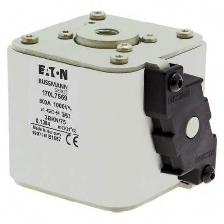 Eaton-moeller FUSE 800A 1000V 3BKN/75 AR EATON ELECTRIC Fuse-link, high speed, 800 A, AC 1000 V, Size 3, 76 x 92 ..