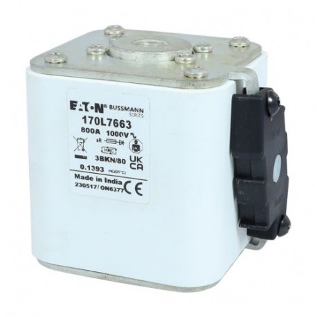 Eaton-moeller FUSE 800A 1000V 3BKN/80 AR EATON ELECTRIC Fuse-link, high speed, 800 A, AC 1000 V, Size 3, 76 x 92 ..