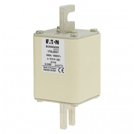 Eaton-moeller FUSE 550A 1000V 2/110 AR EATON ELECTRIC Fuse-link, high speed, 550 A, AC 1000 V, Size 2, 61 x 61 x ..