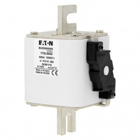 Eaton-moeller FUSE 800A 1000V 3KW/110 AR EATON ELECTRIC Fuse-link, high speed, 800 A, AC 1000 V, Size 3, 74 x 92 ..