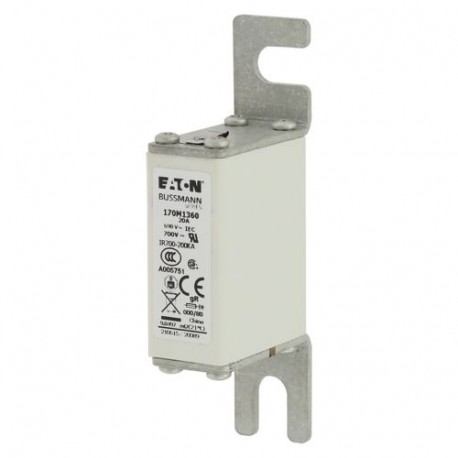 Eaton-moeller FUSE 20A 690V 000/80 GR UC EATON ELECTRIC Fuse-link, high speed, 20 A, AC 690 V, DIN 000, 21 x 40 x..