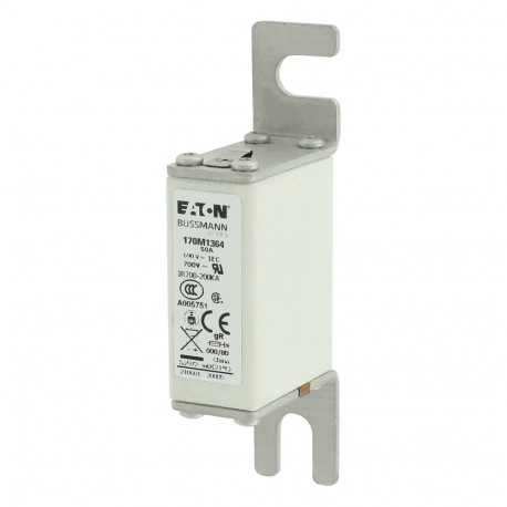Eaton-moeller FUSE 50A 690V 000/80 GR UC EATON ELECTRIC Fuse-link, high speed, 50 A, AC 690 V, DIN 000, 21 x 40 x..