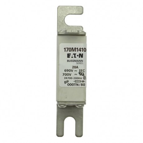Eaton-moeller FUSE 20A 690V 000TN/80 GR UC EATON ELECTRIC Fuse-link, high speed, 20 A, AC 690 V, DIN 000, 21 x 40..