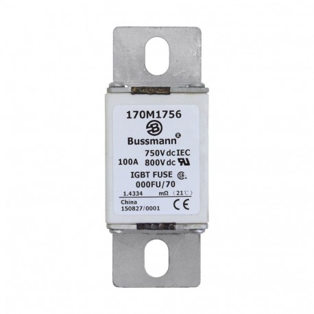 Eaton-moeller FUSE 100A 750V DC 000FU/70 AR CU EATON ELECTRIC FUSE 100A 750V DC 000FU/70 AR CU