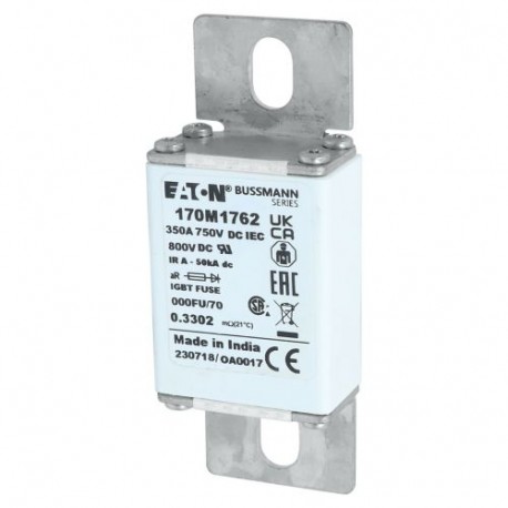 Eaton-moeller FUSE 350A 750V DC 000FU/70 AR CU EATON ELECTRIC Fuse-link, high speed, 800 A, AC 2000 V, size 3, 99..