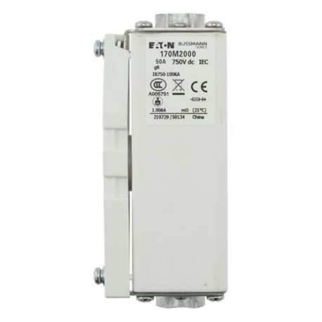 Eaton-moeller FUSE 50A 750VDC 1C/A124 PC GR EATON ELECTRIC Fuse-link, high speed, 50 A, DC 750 V, compact size 1,..