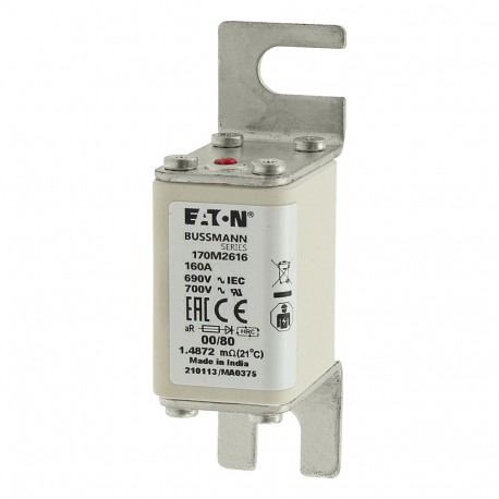 Eaton-moeller FUSE 160A 690V 00/80 AR UR EATON ELECTRIC Fuse-link, high speed, 160 A, AC 690 V, DIN 00, 30 x 51 x..
