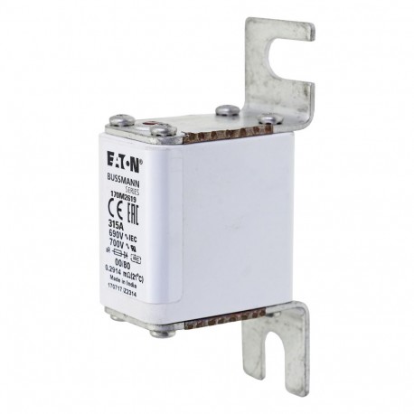 Eaton-moeller FUSE 315A 690V 00/80 AR UR EATON ELECTRIC Fuse-link, high speed, 315 A, AC 690 V, DIN 00, 30 x 51 x..