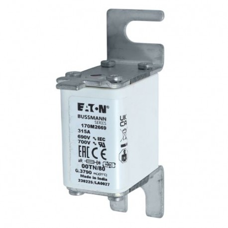 Eaton-moeller FUSE 315A 690V 00TN/80 AR UR EATON ELECTRIC Fuse-link, high speed, 315 A, AC 690 V, DIN 00, aR, DIN..