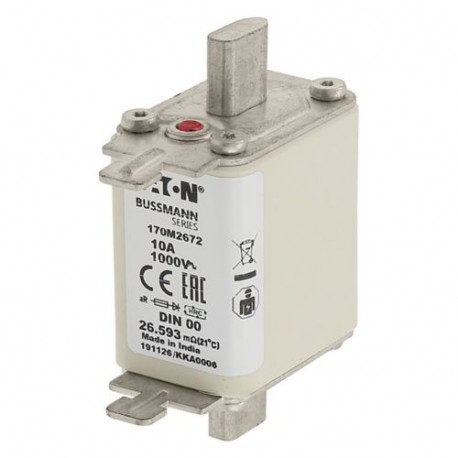 Eaton-moeller FUSE 10A 1000V DIN 00 AR EATON ELECTRIC Fuse-link, high speed, 10 A, AC 1000 V, DIN 00, aR, DIN, IE..