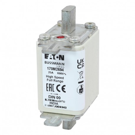 Eaton-moeller FUSE 10A 690V DIN 00 GR EATON ELECTRIC Fuse-link, high speed, 80 A, AC 690 V, DIN 00, gR, DIN, IEC,..