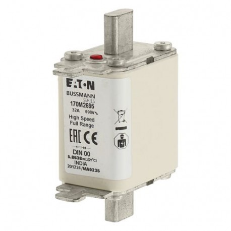 Eaton-moeller FUSE 32A 690V DIN 00 GR EATON ELECTRIC Fuse-link, high speed, 32 A, AC 690 V, DIN 00, 30 x 67 x 100..
