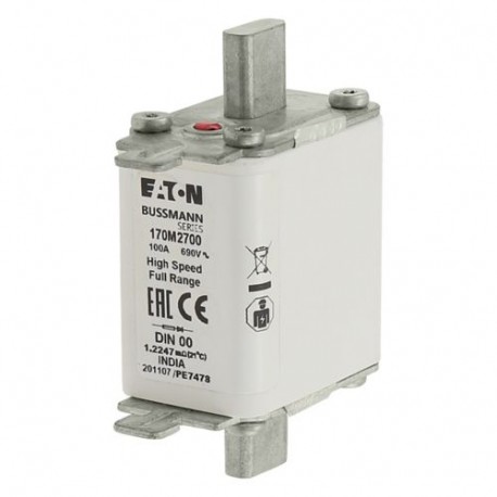 Eaton-moeller FUSE 100A 690V DIN 00 GR EATON ELECTRIC cartridge fuse, ultra rapid, 100a, AC 690 V, DIN 00, 30 x 6..