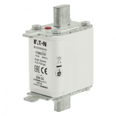 Eaton-moeller FUSE 125A 690V DIN 00 GR EATON ELECTRIC Fuse-link, high speed, 80 A, AC 690 V, DIN 00, gR, DIN, IEC..