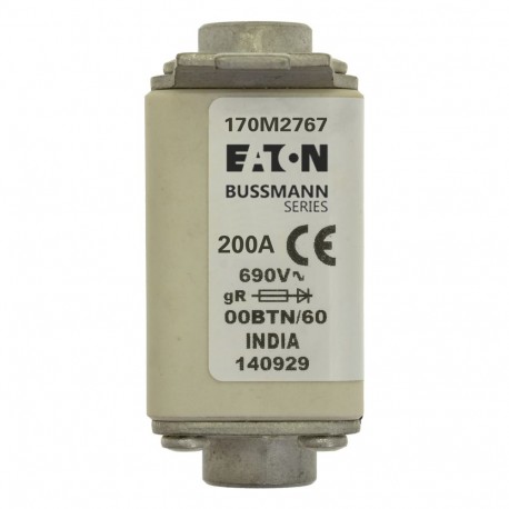 Eaton-moeller FUSE 200A 690V 00BTN/60 AR EATON ELECTRIC Fuse-link, high speed, 200 A, AC 690 V, size 00, 30 x 62 ..