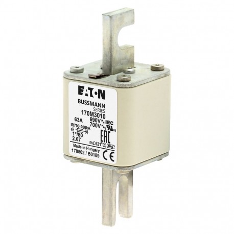 Eaton-moeller FUSE 63A 690V 1*/80 AR UC EATON ELECTRIC Fuse-link, high speed, 63 A, AC 690 V, compact DIN 1, 45 x..