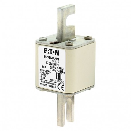 Eaton-moeller FUSE 80A 690V 1*/80 AR UC EATON ELECTRIC Fuse-link, high speed, 80 A, AC 690 V, compact DIN 1, 45 x..