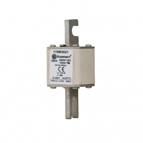 Eaton-moeller FUSE 500A 690V 1*/80 AR UC EATON ELECTRIC Fuse-link, high speed, 500 A, AC 690 V, compact DIN 1, 45..