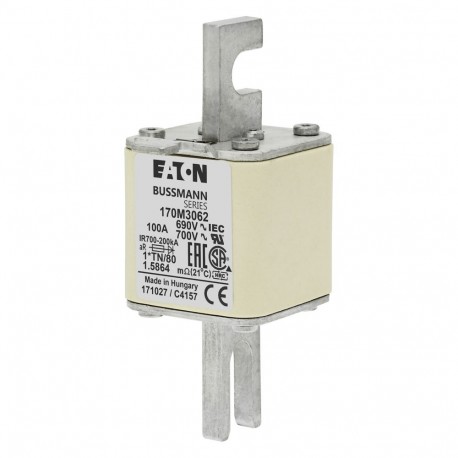 Eaton-moeller FUSE 100A 690V 1*TN/80 AR UC EATON ELECTRIC Fuse-link, high speed, 100 A, AC 690 V, compact DIN 1, ..