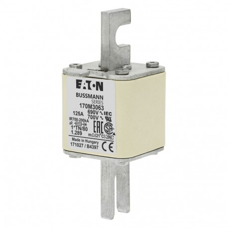 Eaton-moeller FUSE 125A 690V 1*TN/80 AR UC EATON ELECTRIC Fuse-link, high speed, 125 A, AC 690 V, compact DIN 1, ..