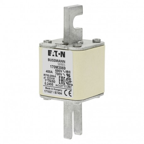 Eaton-moeller FUSE 400A 690V 1*TN/80 AR UC EATON ELECTRIC Fuse-link, high speed, 400 A, AC 690 V, compact DIN 1, ..