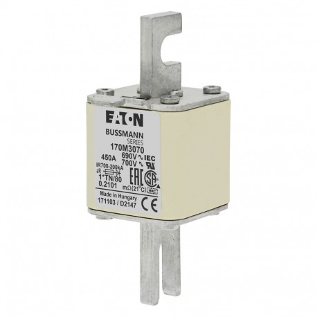 Eaton-moeller FUSE 450A 690V 1*TN/80 AR UC EATON ELECTRIC Fuse-link, high speed, 450 A, AC 690 V, compact DIN 1, ..