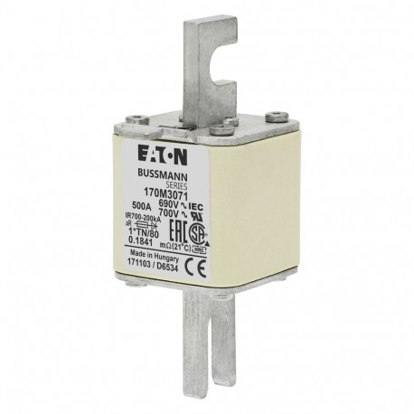 Eaton-moeller FUSE 500A 690V 1*TN/80 AR UC EATON ELECTRIC Fuse-link, high speed, 500 A, AC 690 V, compact DIN 1, ..