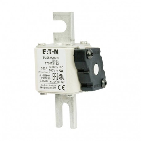 Eaton-moeller FUSE 550A 690V 1*KN/80 AR UC EATON ELECTRIC Fuse-link, high speed, 550 A, AC 690 V, compact DIN 1, ..