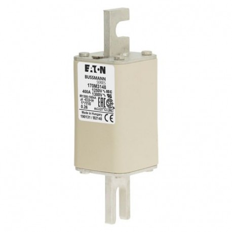 Eaton-moeller FUSE 400A 1250V 1*/110 AR CU EATON ELECTRIC Fuse-link, high speed, 400 A, AC 1250 V, compact size 1..