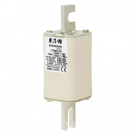 Eaton-moeller FUSE 100A 1250V 1*TN/110 AR CU EATON ELECTRIC Fuse-link, high speed, 100 A, AC 1250 V, compact size..